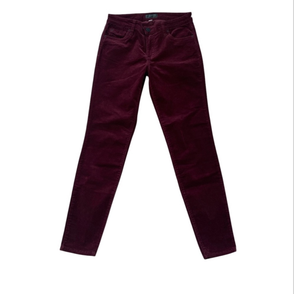 Kut from the Kloth size 4 maroon color corduroy skinny pants NWOT